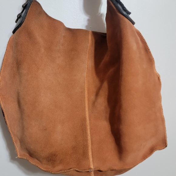 Wilson's Leather Y2K Burnt Orange Boho Shoulder Bag Purse Embelished Strap - Picture 11 of 12